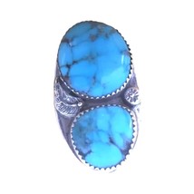 Unisex Ring Navajo Native Indian Turquoise Sterling Silver 925 Sz 11.5 Men&#39;s - £355.34 GBP