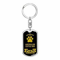 Australian Cattle Dog Dog Tag Pendant Keychain Stainless Steel or 18k Gold - £31.61 GBP