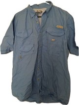 Columbia PFG Men&#39;s Blue Button Up Short Sleeve Shirt Fishing Sports Size Large - £33.68 GBP