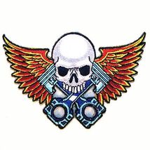 PISTON SKULL EMBRODIERED PATCH jacket biker P563 new bikers novelty patches - $5.45