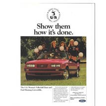 Ford Mustang Convertible Print Ad Vintage 1984 80s 8.25x11” Womens Volle... - $14.01