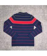 Vtg MEISTER Sweater Men Small Blue Striped New Wool Retro 70s Pullover H... - £20.02 GBP