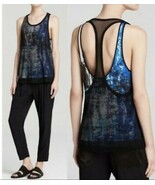 NWT Helmut Lang Tryst Print Mesh Overlay Tank Top P XS - $70.00