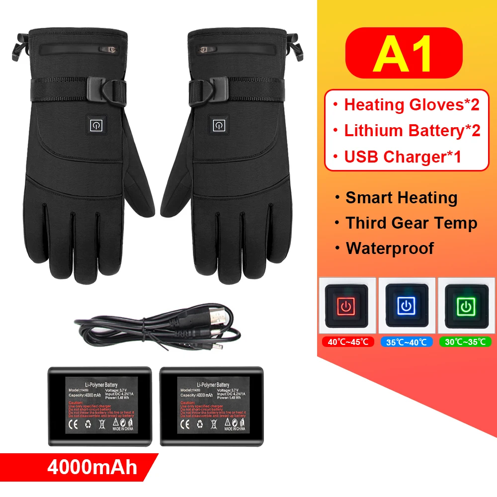 Motorcycle Heated Gloves Moto Gloves Waterproof USB Hand Warmer Electric Thermal - £207.84 GBP