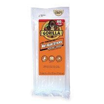 Gorilla Hot Glue Sticks, Full Size, 8&quot; Long x .43&quot; Diameter, 20 Count, Clear, (P - £13.29 GBP