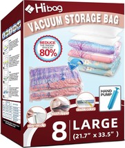 Space Saver Bags, 8 Large Vacuum Storage Bags with Hand Pump - £24.54 GBP