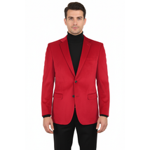 Men's Velvet Sports Coat Grammy Amy Award BASSIRI , LEONARDI J1042 Christmas Red image 3