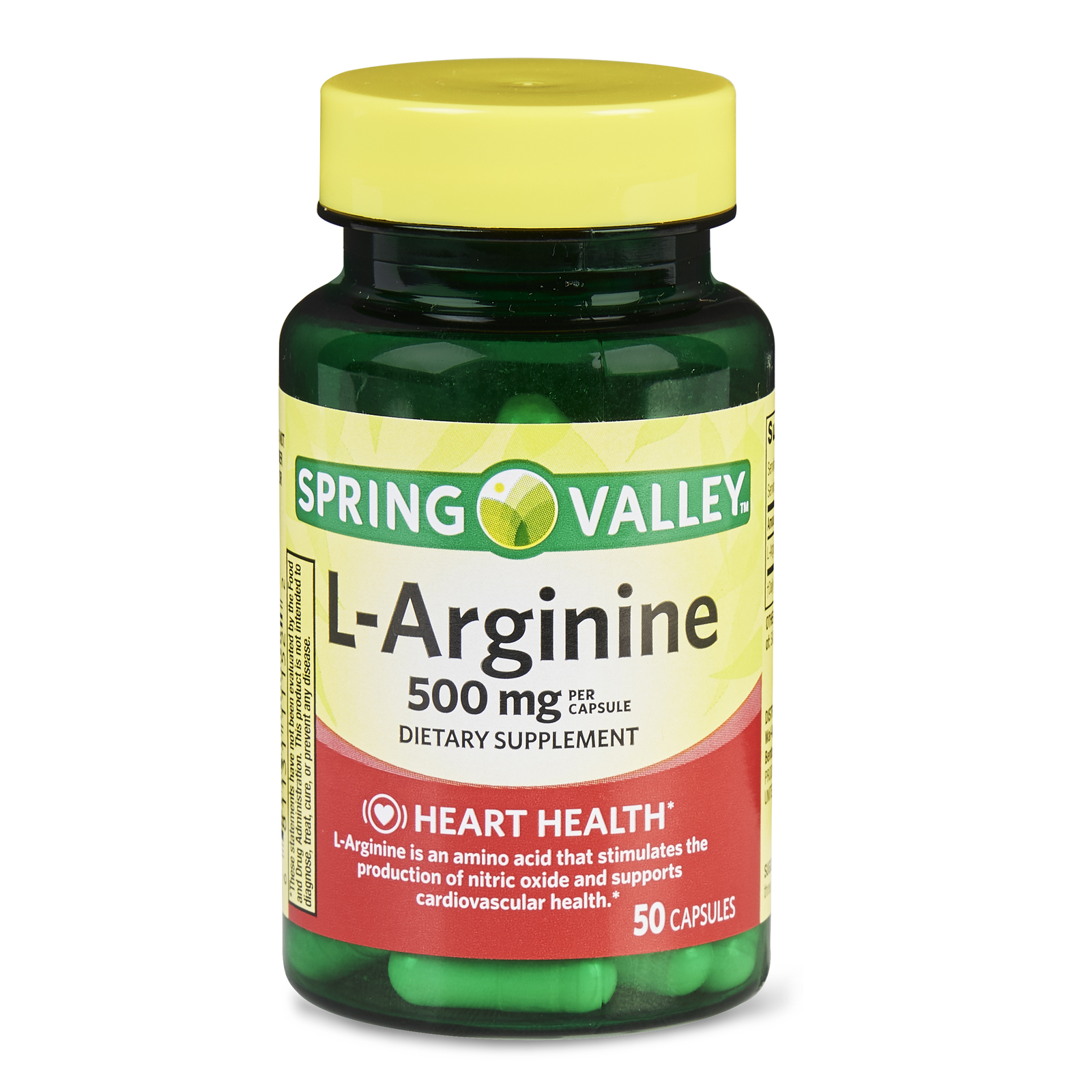 Primary image for Spring Valley L-Arginine Capsules 500mg Heart Health 50 Count