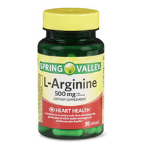 Spring Valley L-Arginine Capsules 500mg Heart Health 50 Count - $17.65