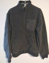 J. Crew Men&#39;s Grey Full-Zip Fleece Jacket Medium Vertical Zip Pocket Bin J - £14.46 GBP