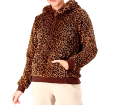 BumbleBella Jill Martin Wellsoft Pullover Hoodie- Vintage Leopard, LARGE - £21.22 GBP