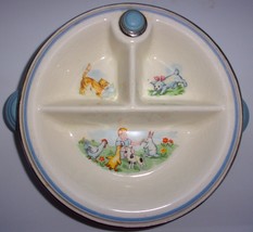 Vintage Bartsch Baby Boy Porcelain Stainless Steel Food Warming Dish - £10.38 GBP