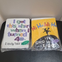 New Lot of 2 Hallmark Shoebox Funny Over the Hill Birthday Shirts Mens L... - £19.55 GBP