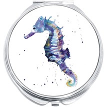 Watercolor Seahorse Compact with Mirrors - Perfect for your Pocket or Purse - $11.76