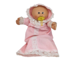 VINTAGE CABBAGE PATCH KIDS DOLL BALD BOY BROWN EYES PINK OUTFIT + PACIFIER - $65.55