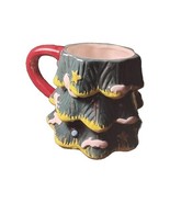 Christmas Tree Coffee Mug Holiday Style 18 oz Ceramic Green Snow Lined 1... - $21.86