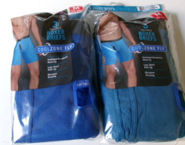 Six Fruit of the loom boxer briefs Size Medium 100% Cotton Blues - £11.27 GBP