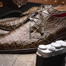Men's Shoes genuine caiman crocodile dress derby Lacio WoodGreen image 8