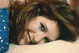 Carrie Fisher Portrait in Blue top Lying Down Smiling Circa 1980 24x18 P... - $23.99