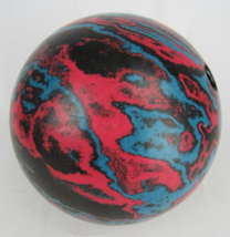Vintage ACE STAR marbled bowling ball red blue black Drilled 12lbs COSMIC SWIRL - £44.83 GBP