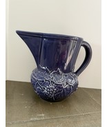 Bordallo Pinheiro Majolica 7&quot; Pitcher Cobalt Blue Grapevine Made in Port... - €23,99 EUR