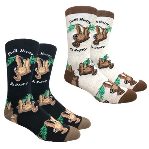 Don't Hurry, Be Happy Sloth Socks (Adult Large)