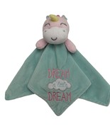 Baby Starters Unicorn Blanket Aqua Green Dream a Little Cloud Satin Ratt... - £15.56 GBP