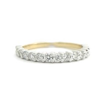 Authenticity Guarantee 
Two-Tone Round Diamond Wedding Band Ring 14K Yellow W... - £1,281.15 GBP