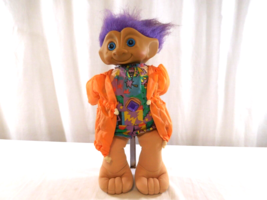 Vintage Troll Doll Ace Novelty Treasure Trolls 15&quot; Purple Hair Blue Eyes - £12.58 GBP