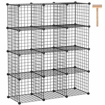 Wire Cube Storage, 12-Cube Storage Organizer Metal, C Grids Storage Bins Shelvin - £81.52 GBP