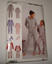 Simplicity R10391 One-Piece Pajamas, Booties Misses&#39; 6-24 Girls 7-16 UNCUT - $165.85 MXN