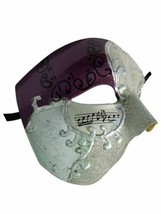 Men&#39;s Phantom Music Purple Silver Large Mardi Gras Masquerade Mask - £11.89 GBP