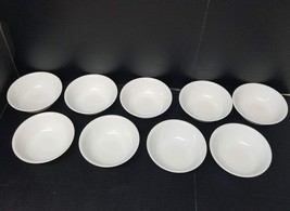 9 CORELLE Cereal Bowls Livingware White 6&quot; Bowl Set - $22.00