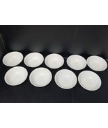 9 CORELLE Cereal Bowls Livingware White 6&quot; Bowl Set - £17.43 GBP