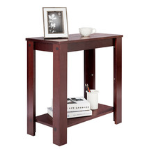 2-Tier End Table Rectangular Sofa Side Table Compact Nightstand for Bedroom - £57.54 GBP