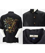 Tommy Bahama Play Now Pay Later World Tour 2003 Black Silk Camp Shirt Me... - £51.38 GBP