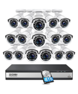 Zosi H.265 Digital Video Recorder 16 CH Home Security Camera System CCTV... - $294.30