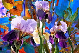 Art Wall Decor Artirisa Bstract Flower Painting HD Printed Canvas Giclee - £7.58 GBP+