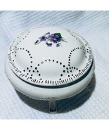 VTG Signed CRSP 1975 Trinket 3 leg Dish Box 4.5x4.5x3 in Floral designed - $18.58