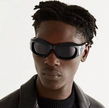 Wrap Around Sunglasses Thick Frame Y2K Sunglasses Punk Hip Hop Shades Glasses - £13.15 GBP