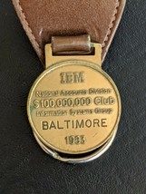 Medaglione Portachiavi Club Nazionale IBM 1983 Da $100.000.000 Baltimore - $41.45