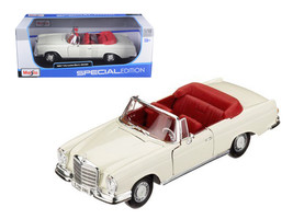 1967 Mercedes Benz 280 SE Cabriolet Cream with Red Interior 1/18 Diecast Model C - £52.55 GBP