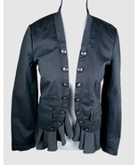 Free People Ruffles Hem Open Jacket Size XS Black Button Design - £42.81 GBP