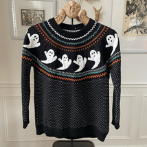Boutique Brand Fair Isle Ghost Crewneck Sweater Black L - $428.54 MXN