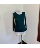 Intimissimi Ribbed Long Sleeve Green Top Soft Basic Thin Stretch Med Swe... - $24.70