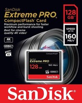 NEW SanDisk Compact Flash Extreme Pro 128GB 4K 8K video speed CF 128G V60 V90 - £59.78 GBP