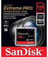 NEW SanDisk Compact Flash Extreme Pro 128GB 4K 8K video speed CF 128G V6... - £58.69 GBP