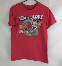 Tom &amp; Jerry Red Graphic Distressed T-Shirt Unisex Size Small - $9.89