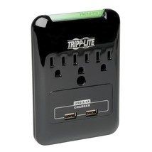 Tripp Lite 3 Outlet Portable Surge Protector Power Strip, Direct Plug in, 2 USB, - £43.82 GBP
