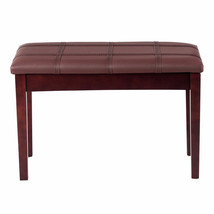 High Quality Piano Bench Solid Wood PU Leather Seat w/Storage Spaces Brown - £87.36 GBP